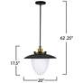 7_Artcraft Dahlia 20" Wide Black and Brass Pendant Light more views