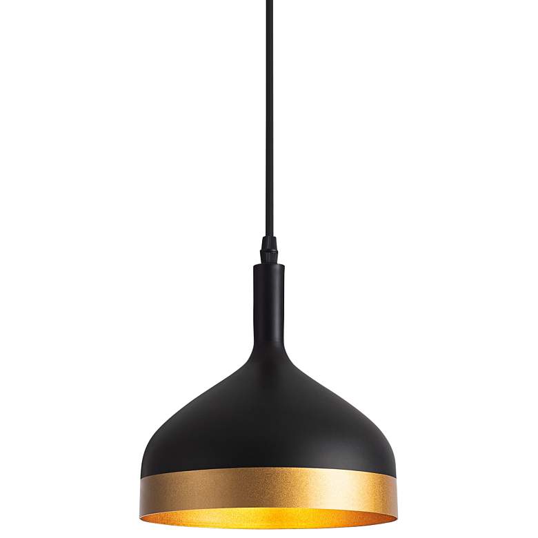 Image 1 Artcraft Dash 1-Light Pendant Black &#38; Gold