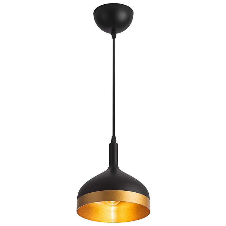 Image 7 Artcraft Dash 1-Light Pendant Black & Gold more views