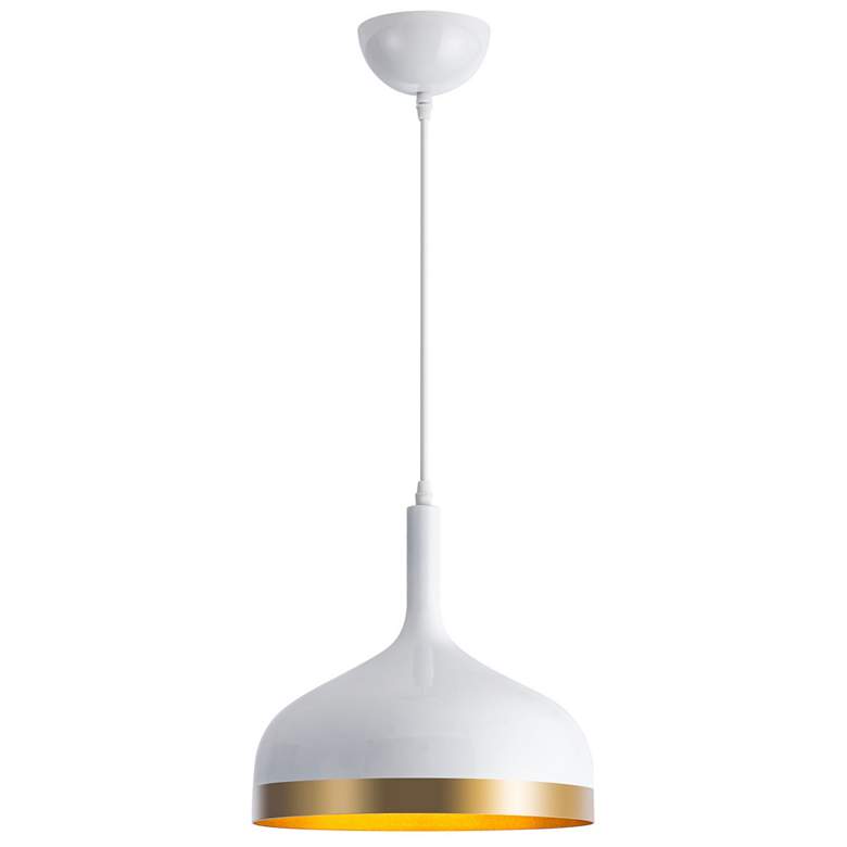 Image 1 Artcraft Dash 1-Light Pendant White &#38; Gold