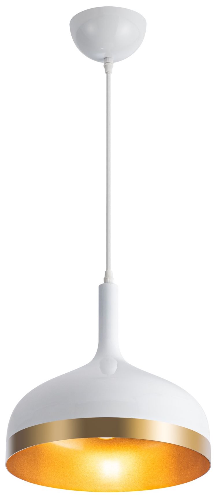 Image 3 Artcraft Dash 1-Light Pendant White & Gold more views