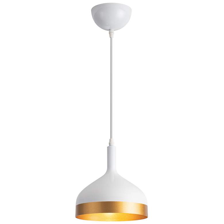 Image 1 Artcraft Dash 1-Light Pendant White &#38; Gold