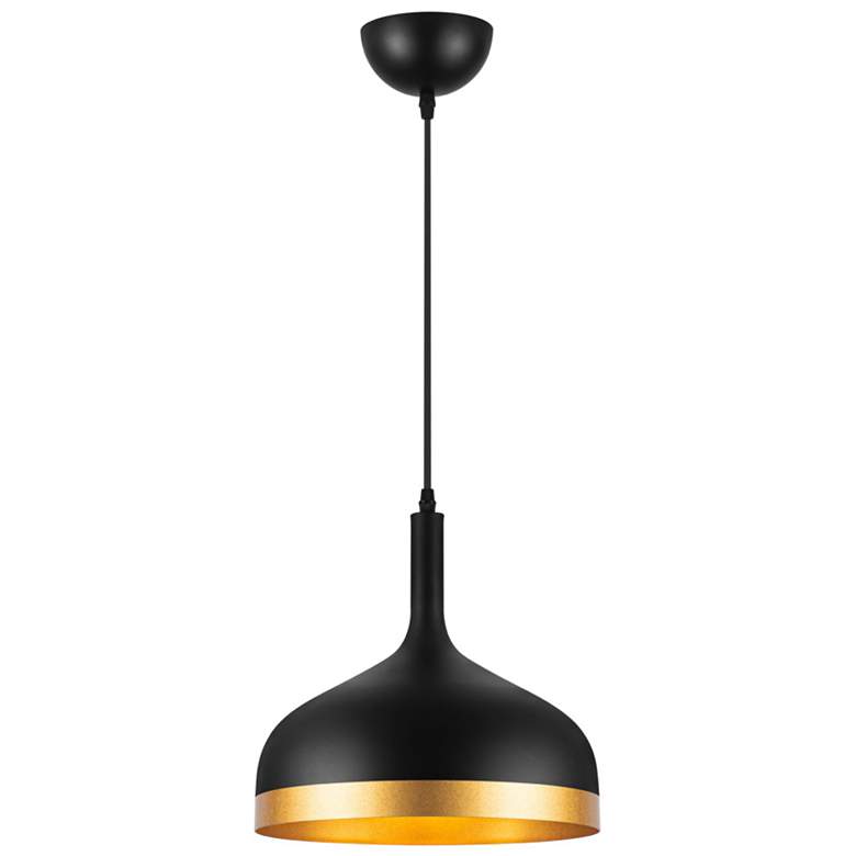 Image 1 Artcraft Dash 12" Wide 1-Light Gold and Black Modern Dome Pendant