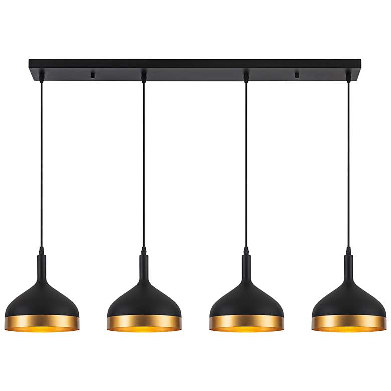 Image 1 Artcraft Dash 41" Wide Black and Gold 4-Light Island Pendant