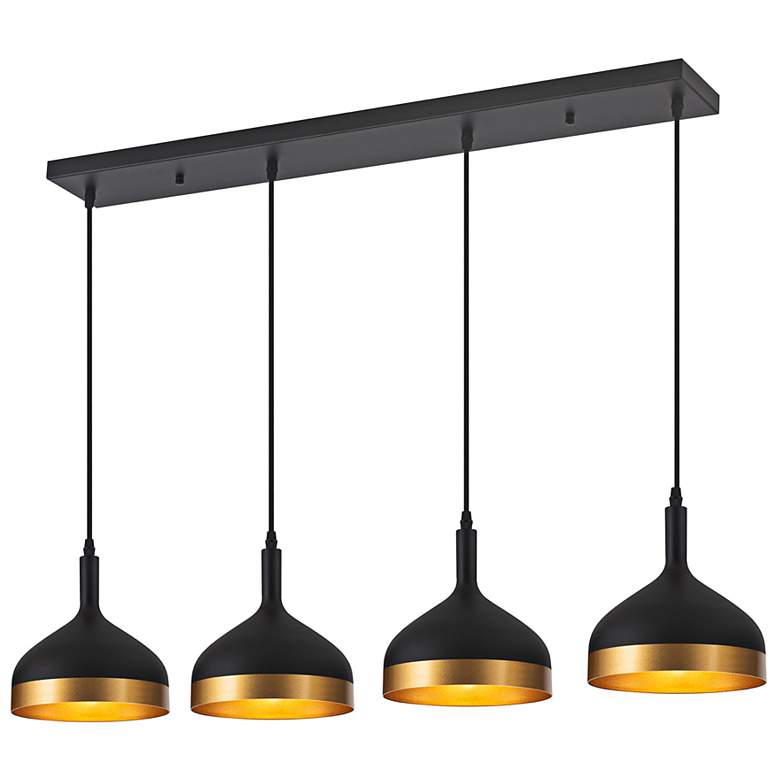 Image 5 Artcraft Dash 41" Wide Black and Gold 4-Light Island Pendant more views