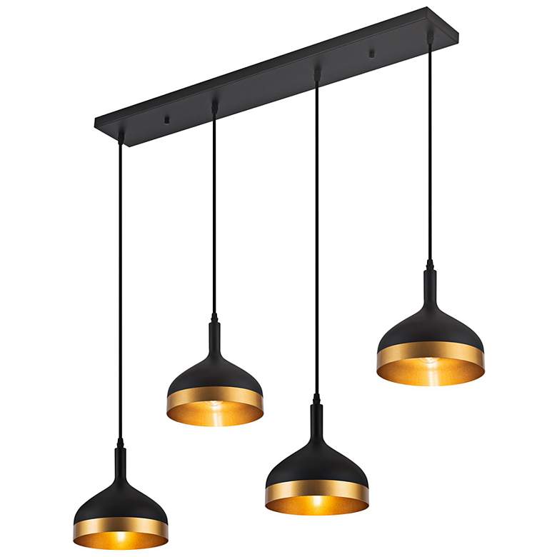 Image 6 Artcraft Dash 41" Wide Black and Gold 4-Light Island Pendant more views