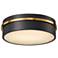 Artcraft Dax 12" Wide Black and Brass LED Ceiling Light