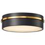 2_Artcraft Dax 12" Wide Black and Brass LED Ceiling Light more views