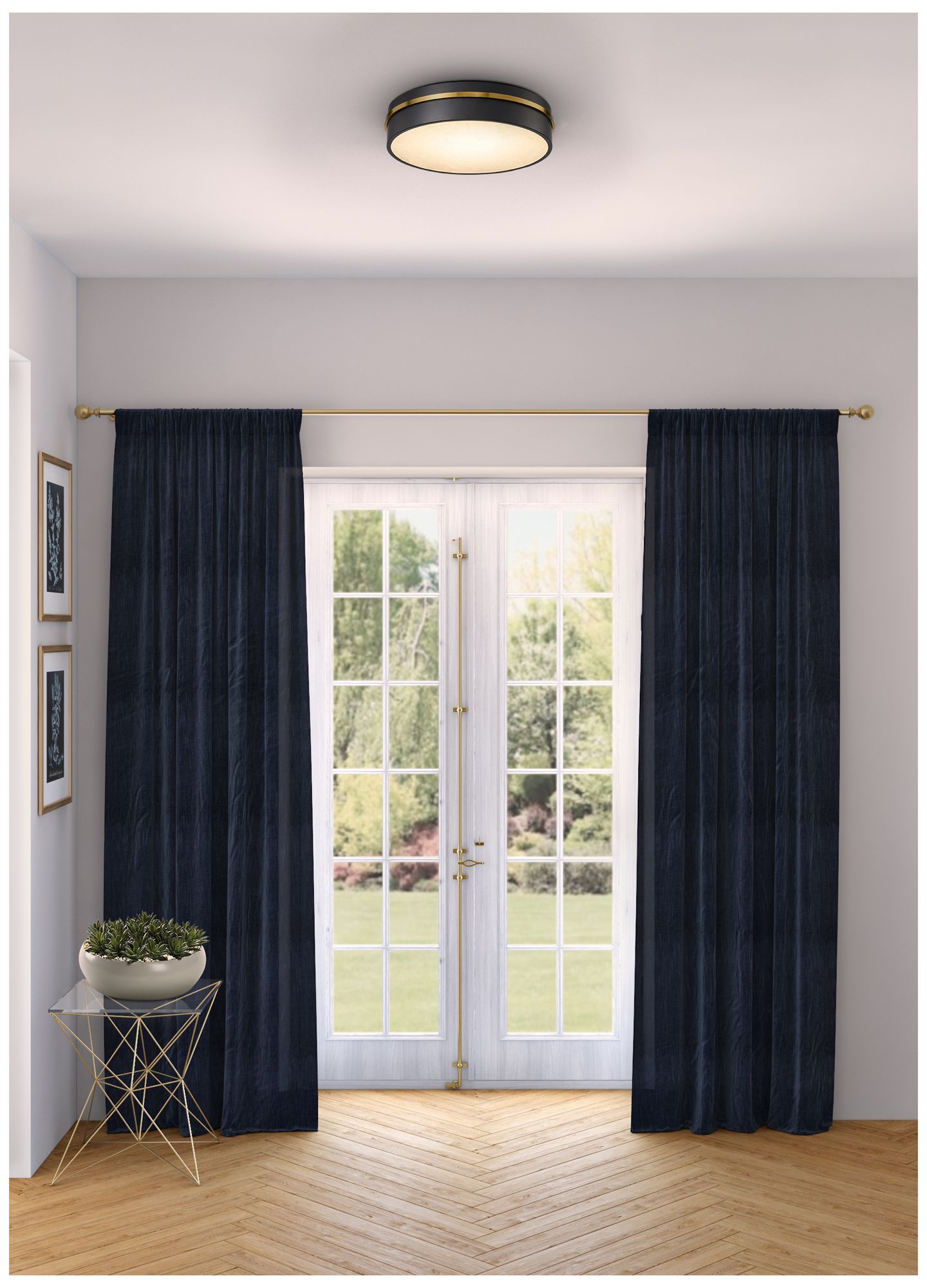 Image 6 Artcraft Dax 15 1/4" Wide Black and Brass LED Ceiling Light more views