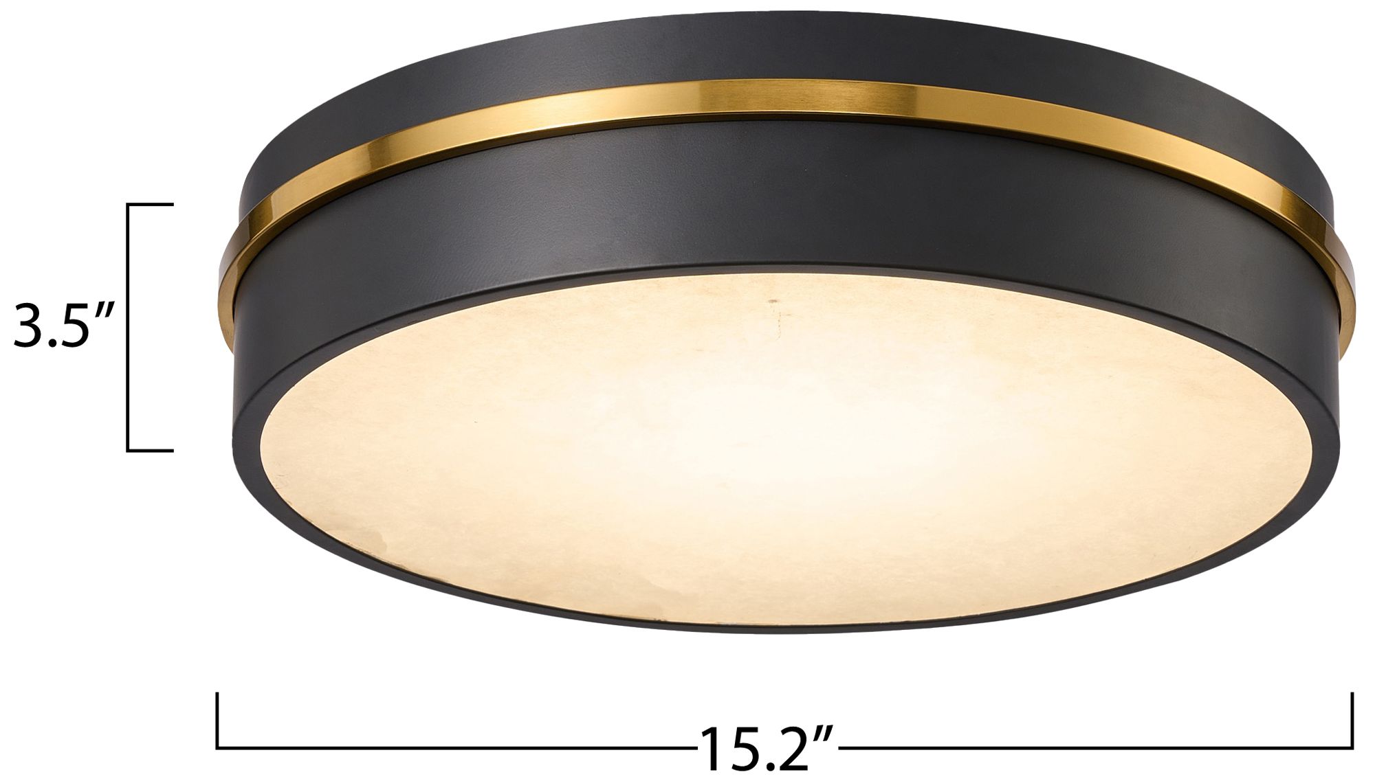 Image 7 Artcraft Dax 15 1/4" Wide Black and Brass LED Ceiling Light more views