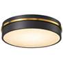 1_Artcraft Dax 15 1/4" Wide Black and Brass LED Ceiling Light