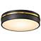 Artcraft Dax 15 1/4" Wide Black and Brass LED Ceiling Light