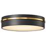 2_Artcraft Dax 15 1/4" Wide Black and Brass LED Ceiling Light more views