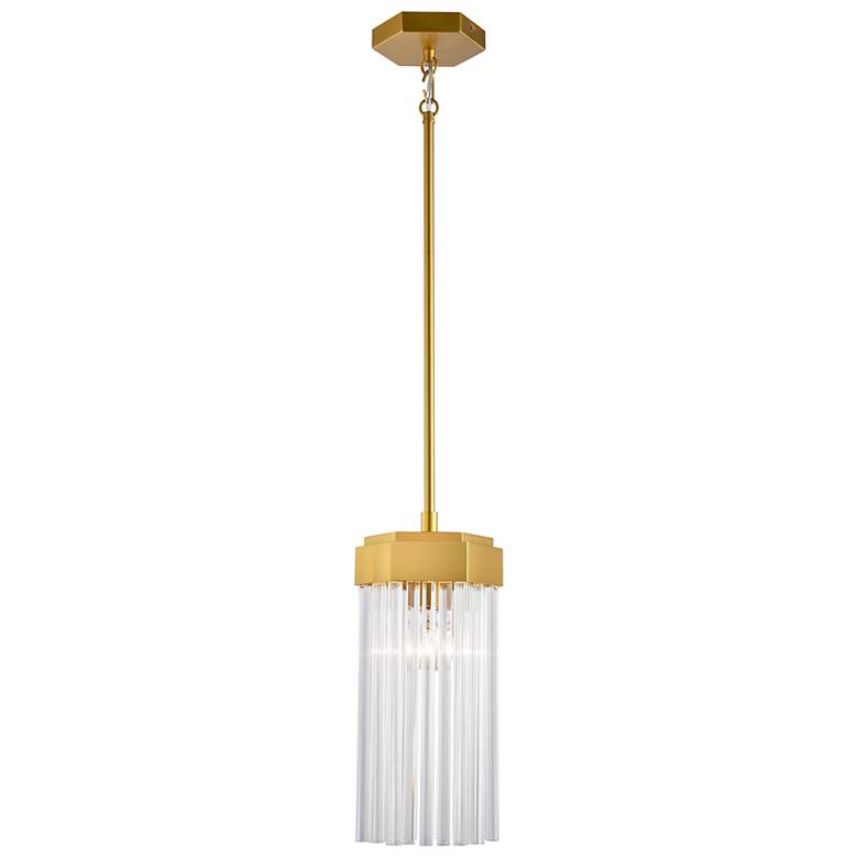 Image 2 Artcraft Emma 7" Wide Brushed Brass Mini Pendant more views