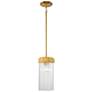 2_Artcraft Emma 7" Wide Brushed Brass Mini Pendant more views