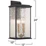 6_ArtCraft Estate 24" High Black 4-Light Outdoor Wall Light more views