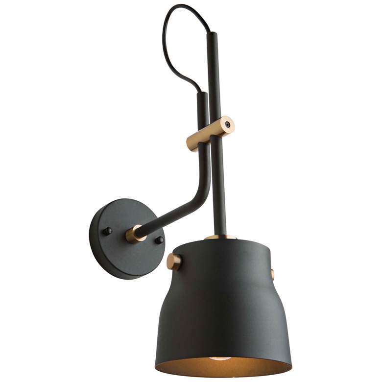 Image 1 Artcraft Euro Industrial 19" High Matte Black Wall Sconce