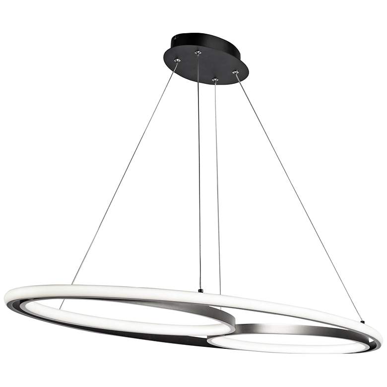 Image 3 Artcraft Gemini 46 1/2"W Black and Nickel LED Pendant Light