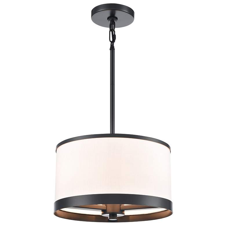 Image 1 Artcraft High Street 12" Wide Black Drum Mini Chandelier