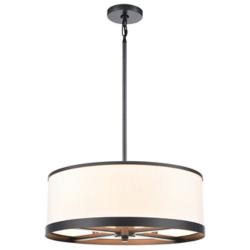Artcraft High Street 18" Wide Black Drum Chandelier