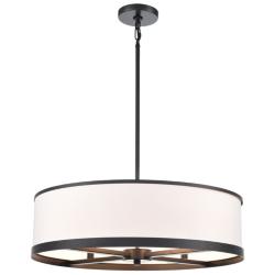 Artcraft High Street 24" Wide Black Drum Chandelier