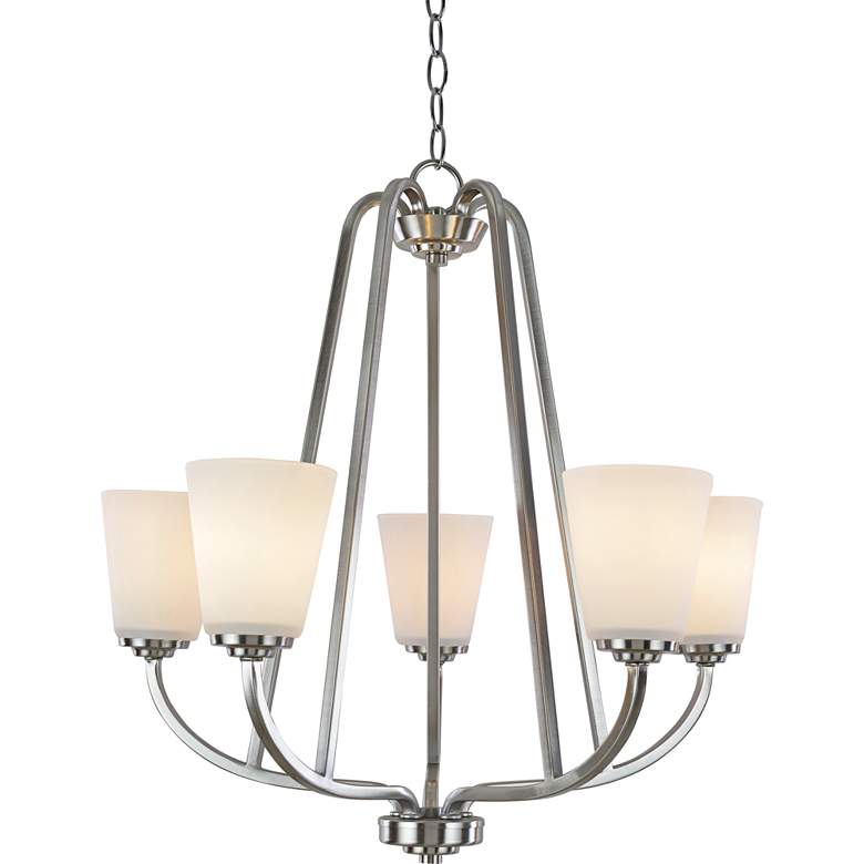 Image 1 Artcraft Hudson 24 1/2"W Brushed Nickel 5-Light Chandelier