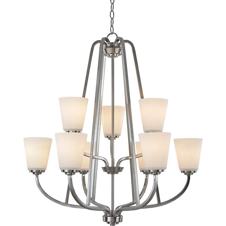 Image 1 Artcraft Hudson 28 3/4"W Brushed Nickel 9-Light Chandelier