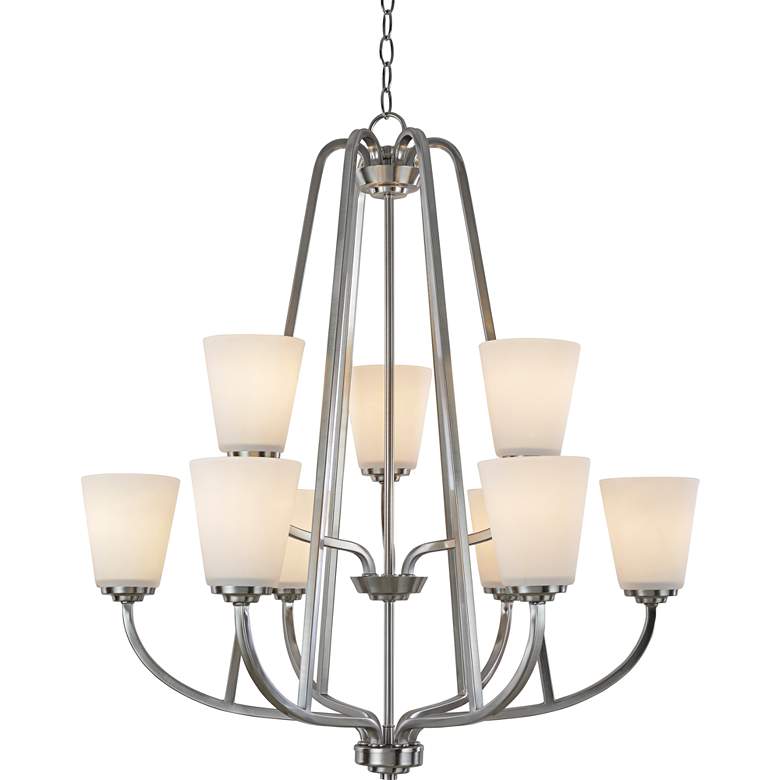 Image 1 Artcraft Hudson 28 3/4 inchW Brushed Nickel 9-Light Chandelier