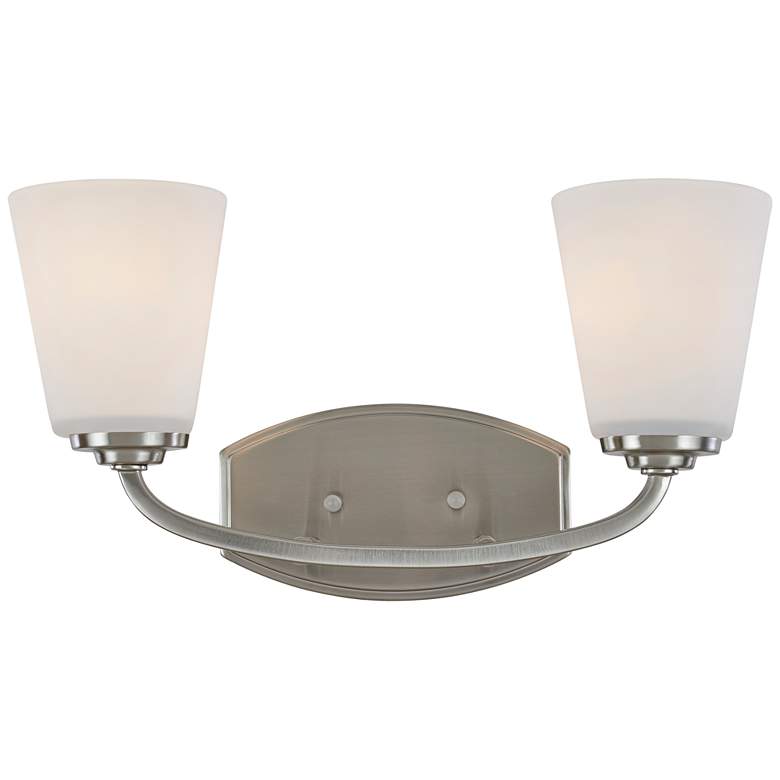 Image 1 Artcraft Hudson 8 1/2 inchH Brushed Nickel 2-Light Wall Sconce