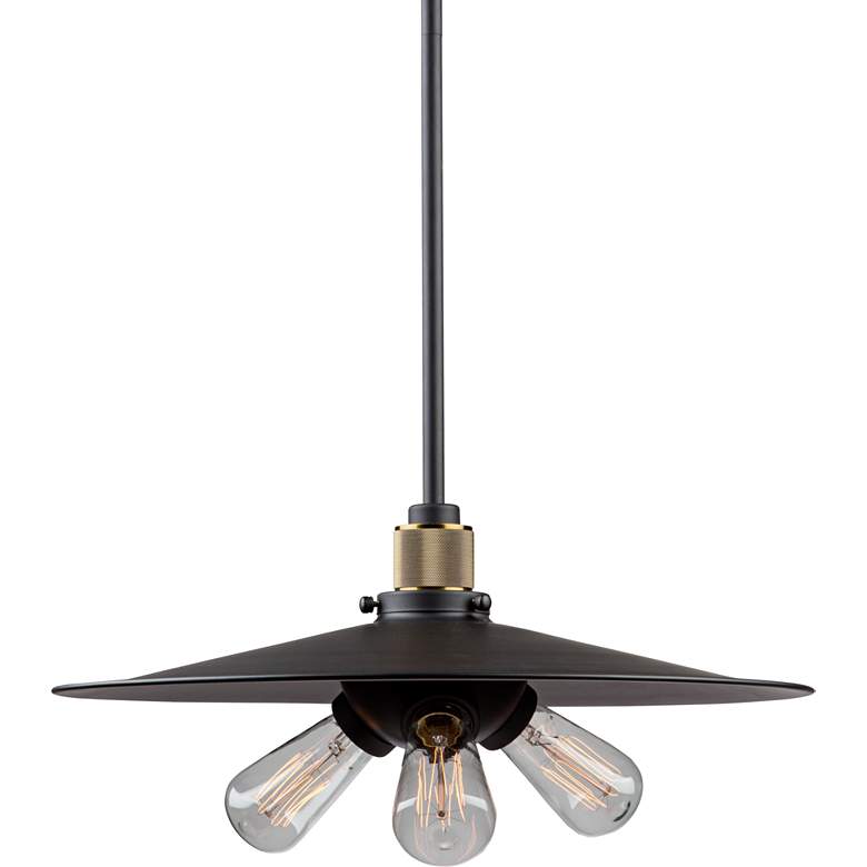 Image 2 Artcraft Jersey 18" Wide Vintage Brass 3-Light Pendant
