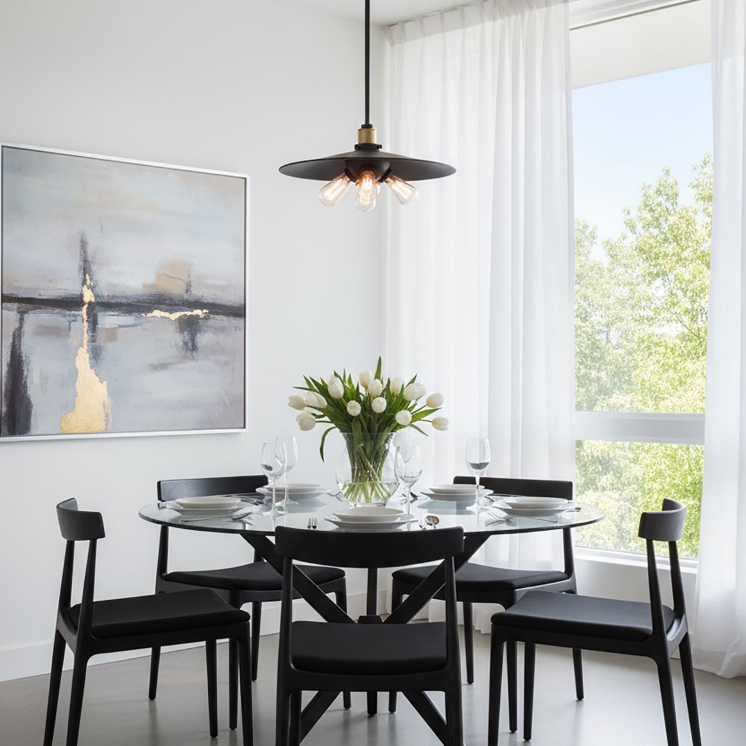 Image 4 Artcraft Jersey 18" Wide Vintage Brass 3-Light Pendant more views