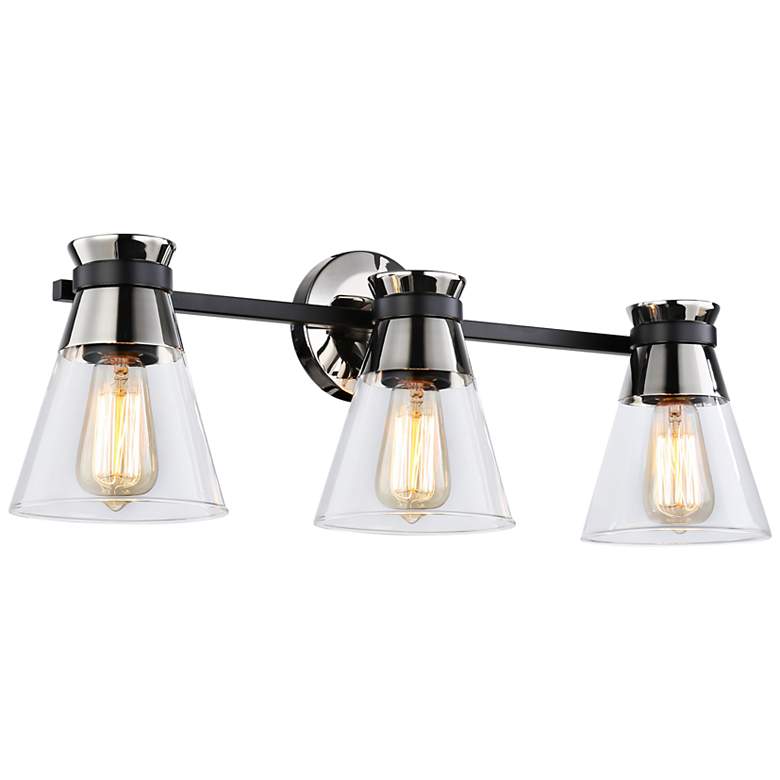 Image 2 Artcraft Kanata 26 1/2" Black and Brushed Nickel 3-Light Bath Light
