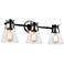 Artcraft Kanata 26 1/2" Black and Brushed Nickel 3-Light Bath Light