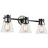 Artcraft Kanata 26 1/2" Black and Brushed Nickel 3-Light Bath Light