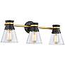 1_Artcraft Kanata 26" Wide Black and Brushed Brass 3-Light Bath Light