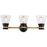 3_Artcraft Kanata 26" Wide Black and Brushed Brass 3-Light Bath Light more views