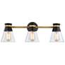 5_Artcraft Kanata 26" Wide Black and Brushed Brass 3-Light Bath Light more views