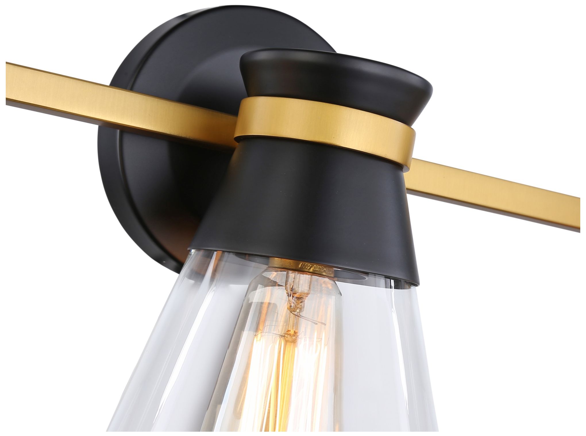 Image 6 Artcraft Kanata 26" Wide Black and Brushed Brass 3-Light Bath Light more views