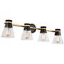 1_Artcraft Kanata 36" Wide Black Brushed Brass 4-Light Bath Light