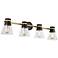 Artcraft Kanata 36" Wide Black Brushed Brass 4-Light Bath Light