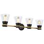 6_Artcraft Kanata 36" Wide Black Brushed Brass 4-Light Bath Light more views