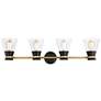 7_Artcraft Kanata 36" Wide Black Brushed Brass 4-Light Bath Light more views