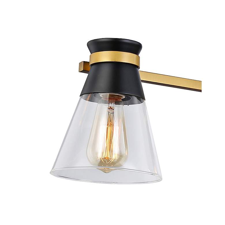 Image 2 Artcraft Kanata 36"W Black Brushed Brass 4-Light Bath Light more views