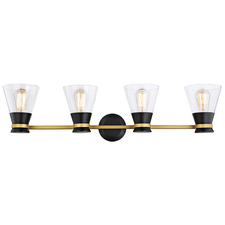 Image 7 Artcraft Kanata 36"W Black Brushed Brass 4-Light Bath Light more views