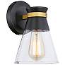1_Artcraft Kanata 9" High 1-Light Black and Brushed Brass Sconce