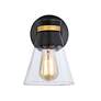 3_Artcraft Kanata 9" High 1-Light Black and Brushed Brass Sconce more views