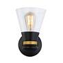 4_Artcraft Kanata 9" High 1-Light Black and Brushed Brass Sconce more views