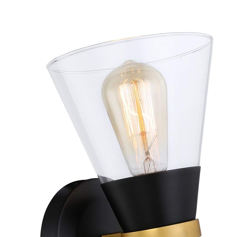 Image 5 Artcraft Kanata 9" High 1-Light Black and Brushed Brass Sconce more views
