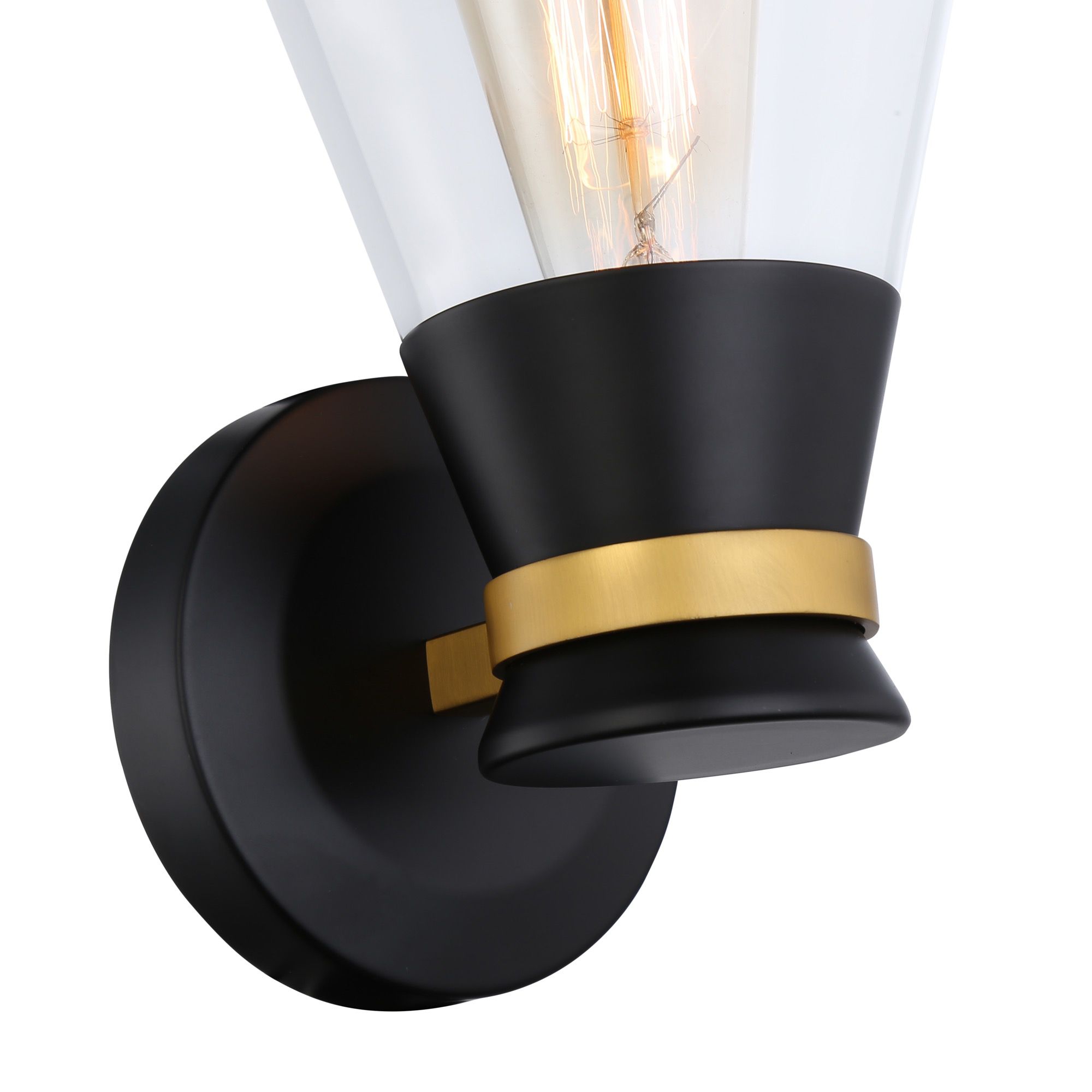 Image 6 Artcraft Kanata 9" High 1-Light Black and Brushed Brass Sconce more views