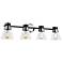 Artcraft Katana 36" Wide Black and Nickel 4-Light Vanity Bath Light